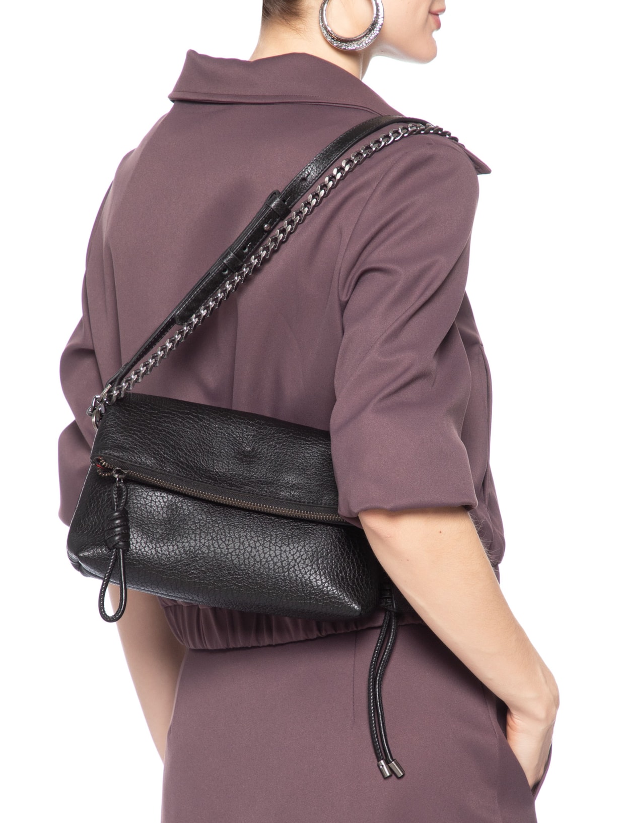Bolsa Tiracolo Crossbody Elliot Pequena Couro Preto Schutz