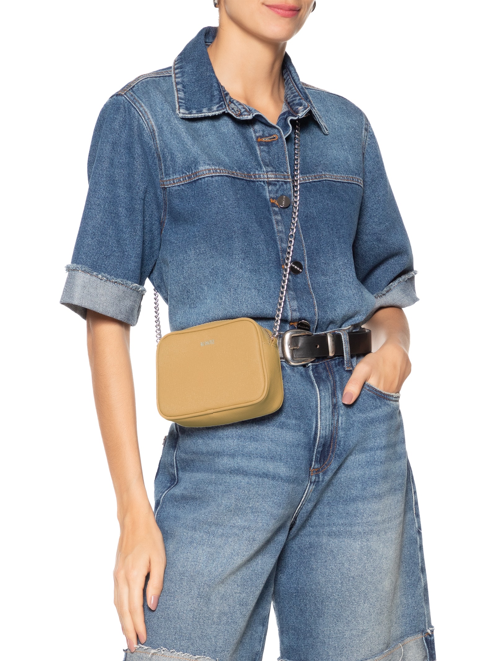 Schutz - Bolsa Tiracolo Lully Pequena - Bege