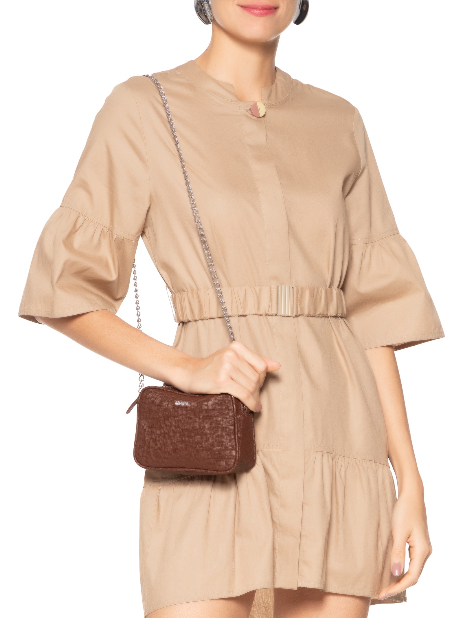 Schutz - Bolsa Tiracolo Lully Pequena - Marrom