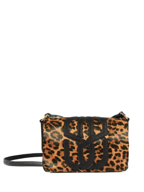 Bolsa Tiracolo Maddison Couro Pequena - Animal Print