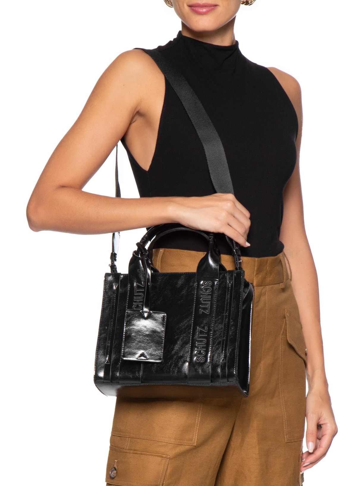 Bolsa Tiracolo Média Feminina Preto Schutz