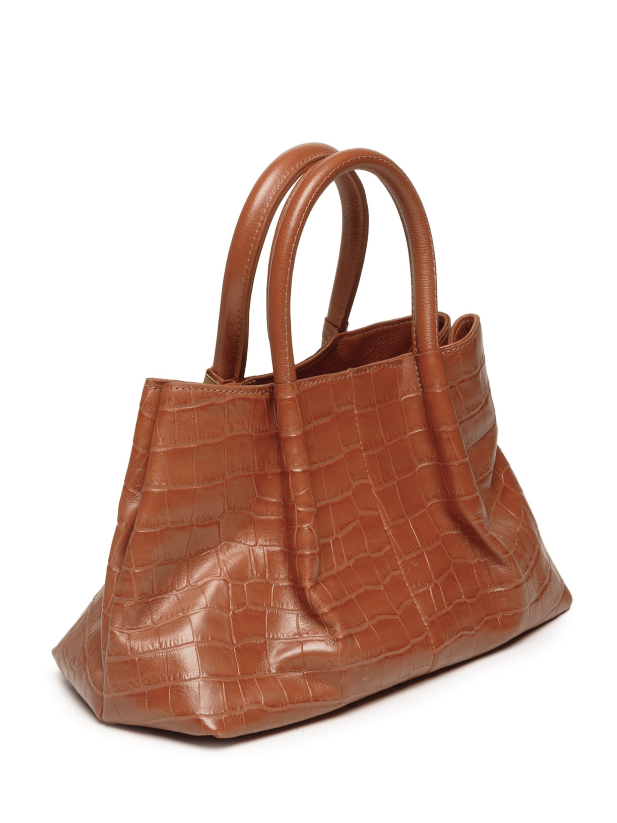 Bolsa Tote Couro Croco Marrom Schutz