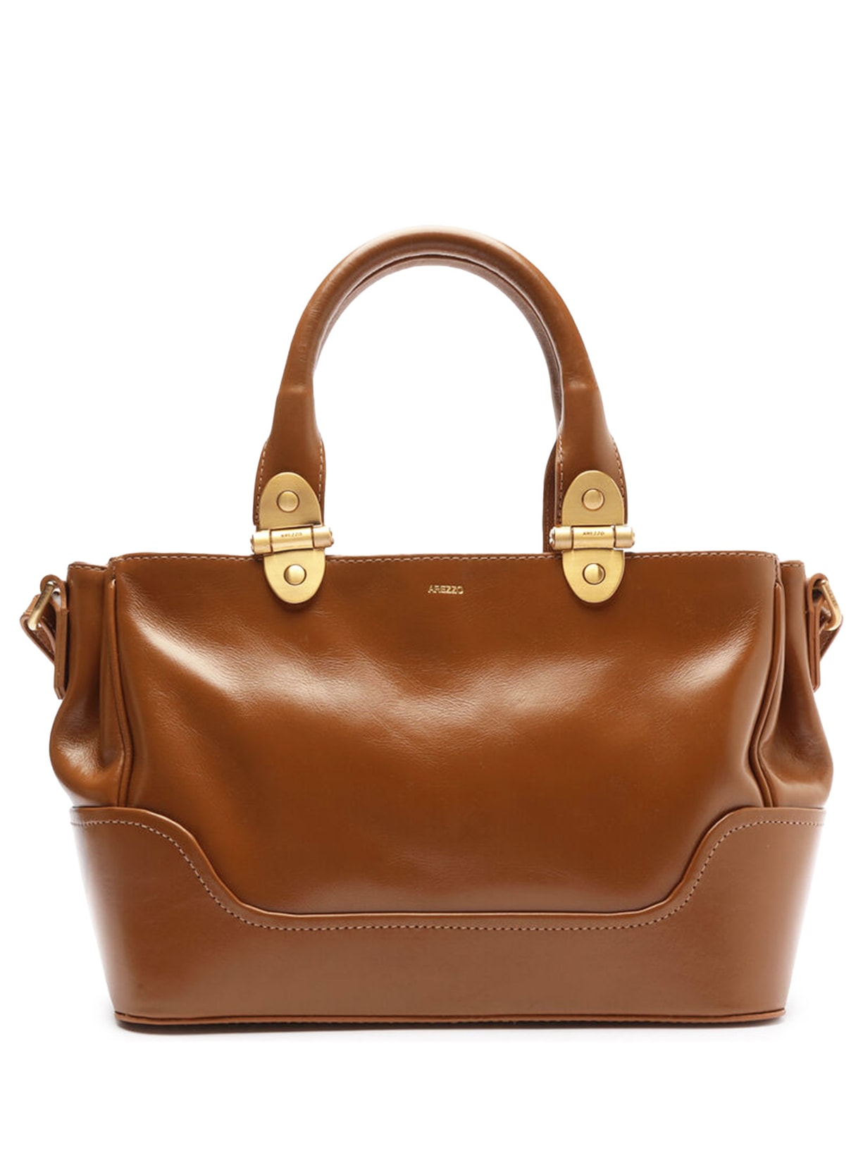 Bolsa Tote Couro Natural Média Metais - Marrom