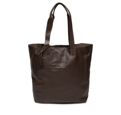 Bolsa Tote E Leather Large Feminina - Marrom