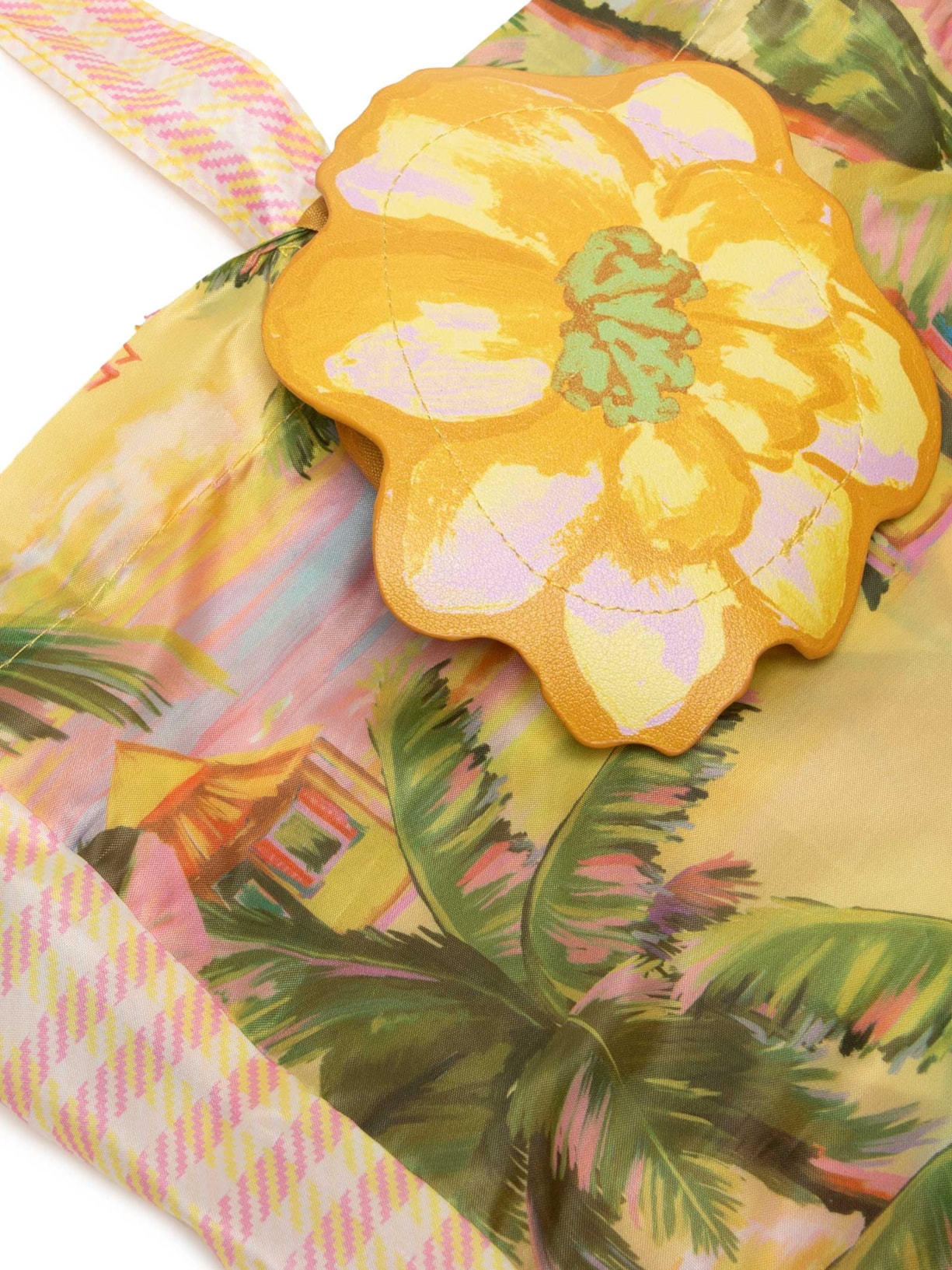 Bolsinha Me Leva Folhagem Amarelo Farm Etc