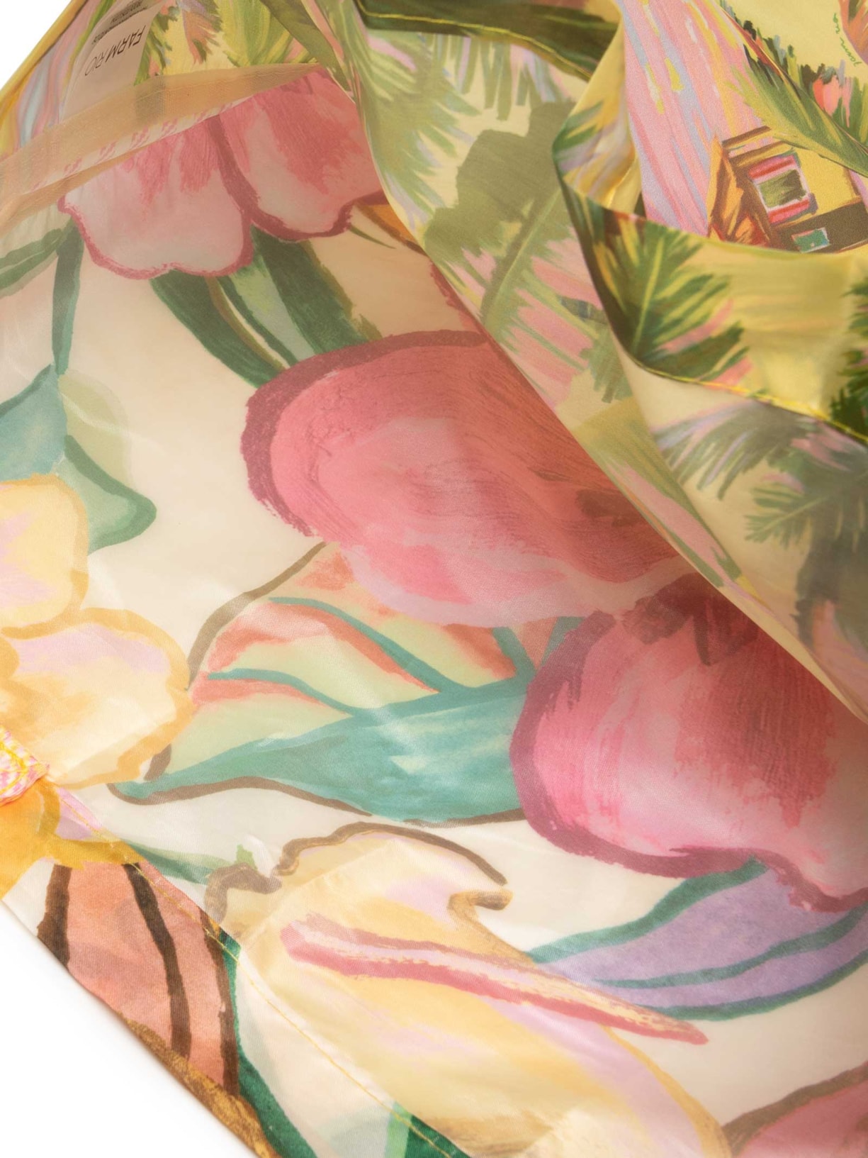 Bolsinha Me Leva Folhagem Amarelo Farm Etc