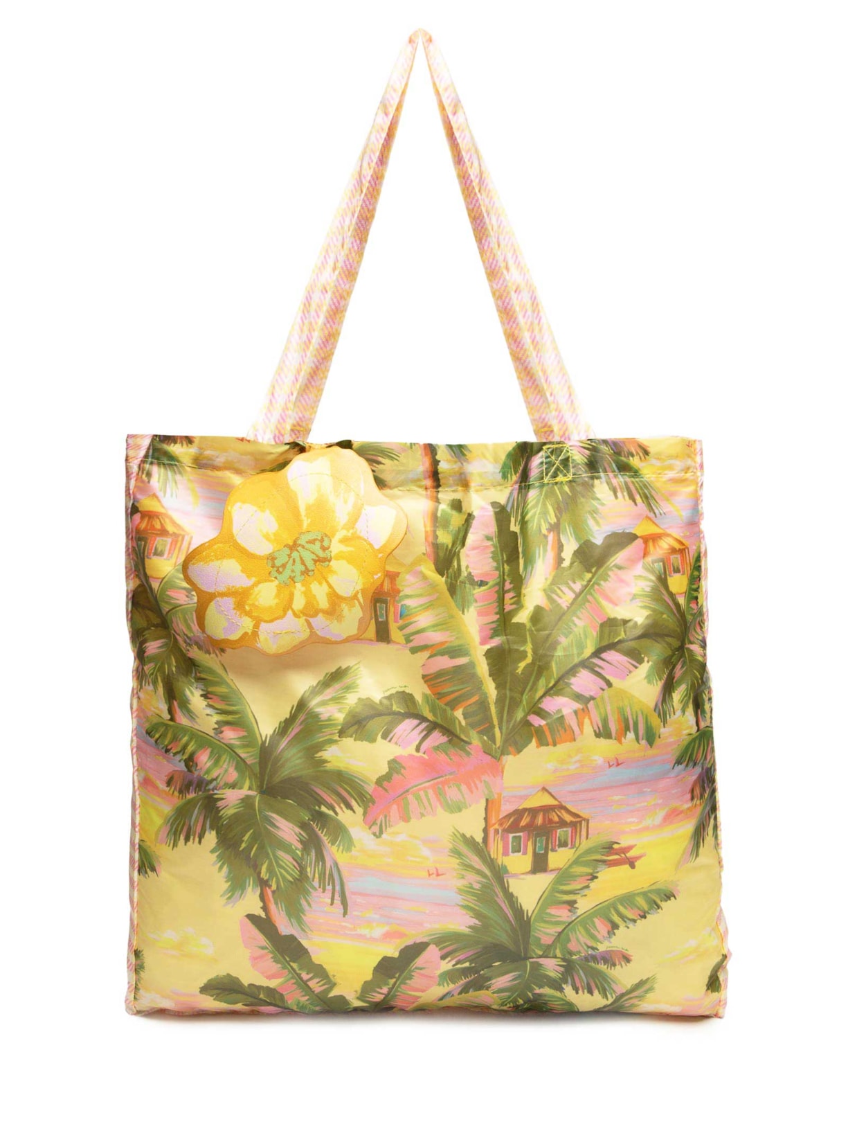 Bolsinha Me Leva Folhagem Amarelo Farm Etc