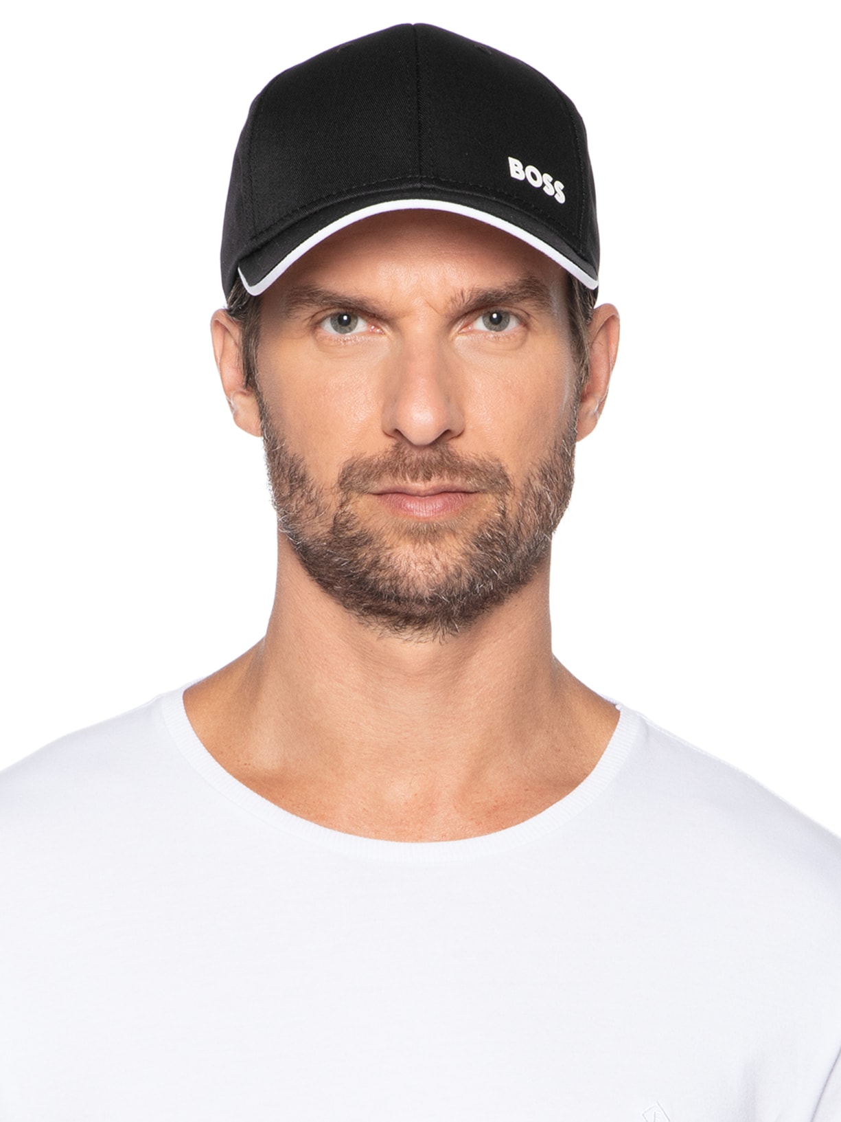 Boné Aba Curva Masculino Cap Bold Preto Boss
