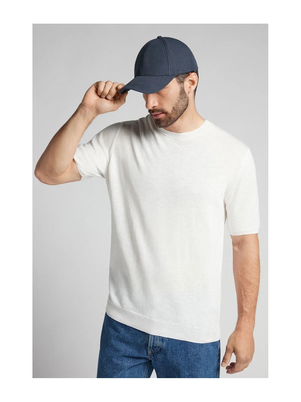 Boné Em Linho e Algodão Azul Intimissimi