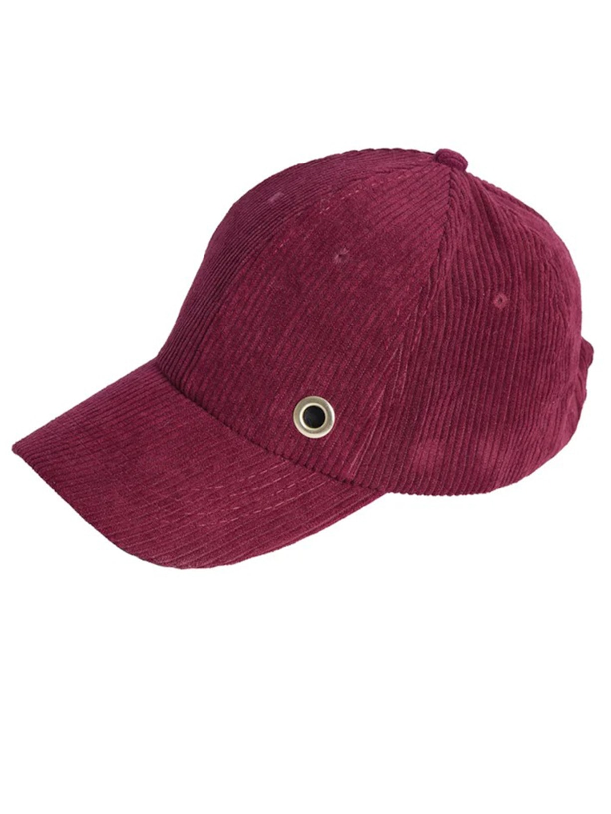 Boné Em Veludo Cotelê Com Ilhós - Vinho