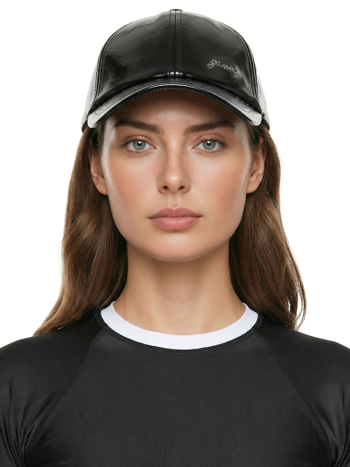 Boné Feminino Signature Naplack Preto Ganni