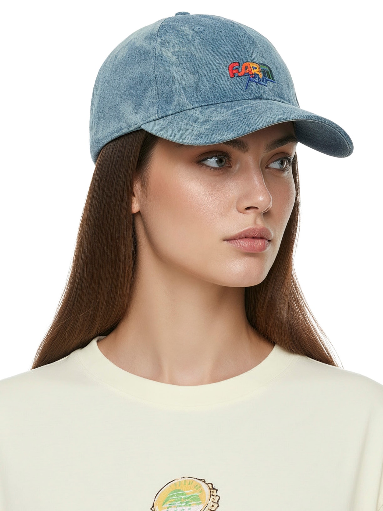 Boné Feminino Tropical Rainbow Jeans Azul Farm Etc