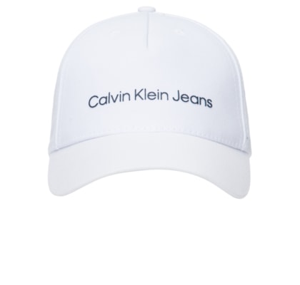 Boné Masculino Aba Curva 5 Gomos Sarja Logo - Branco