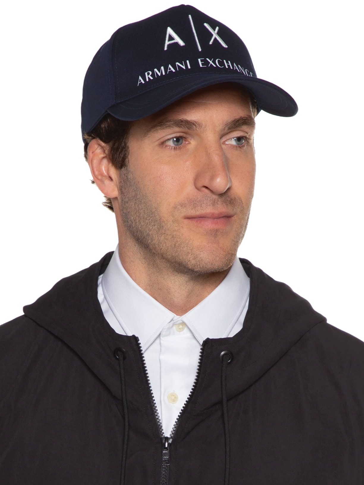 Boné Masculino Aba Curva Bordado Azul Armani Exchange