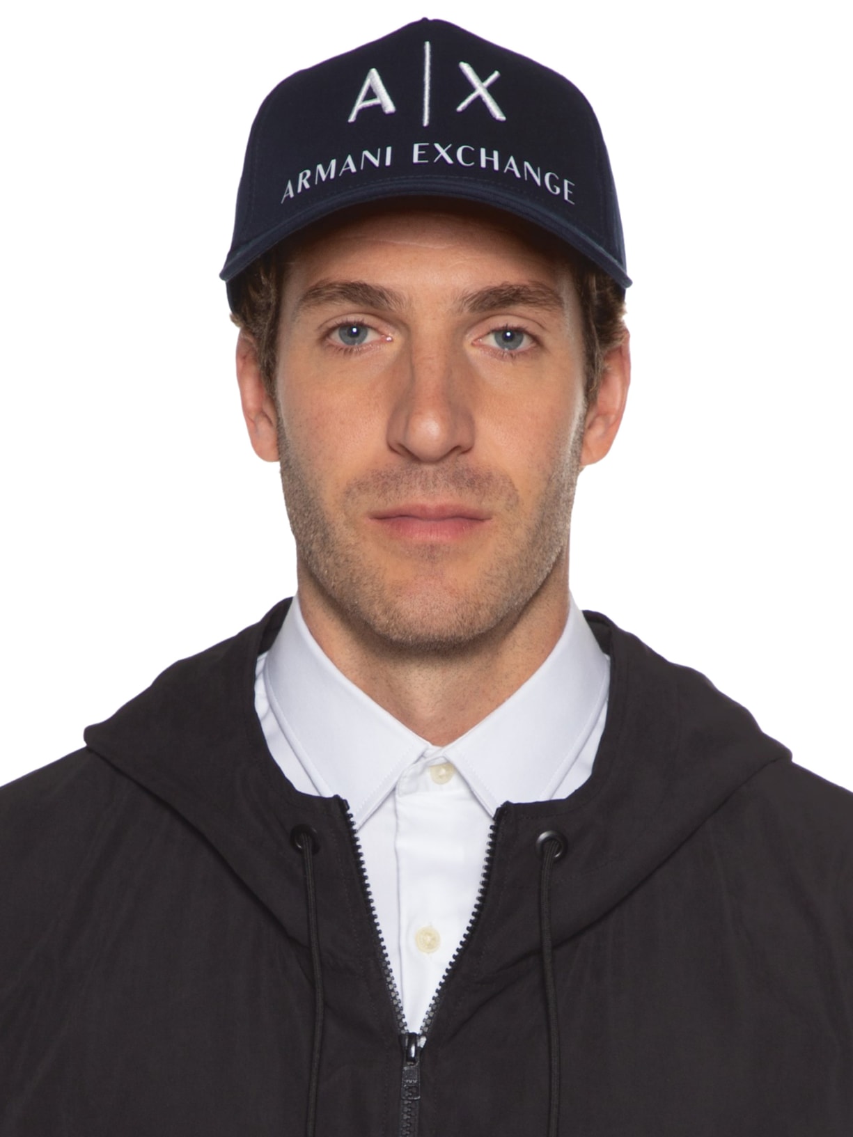 Boné Masculino Aba Curva Bordado Azul Armani Exchange