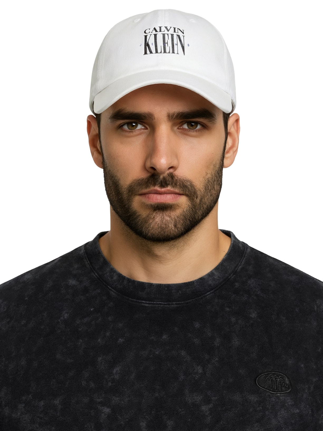 Boné Masculino CKJ 5 Gomos Logo Serif Font Branco Calvin Klein Jeans