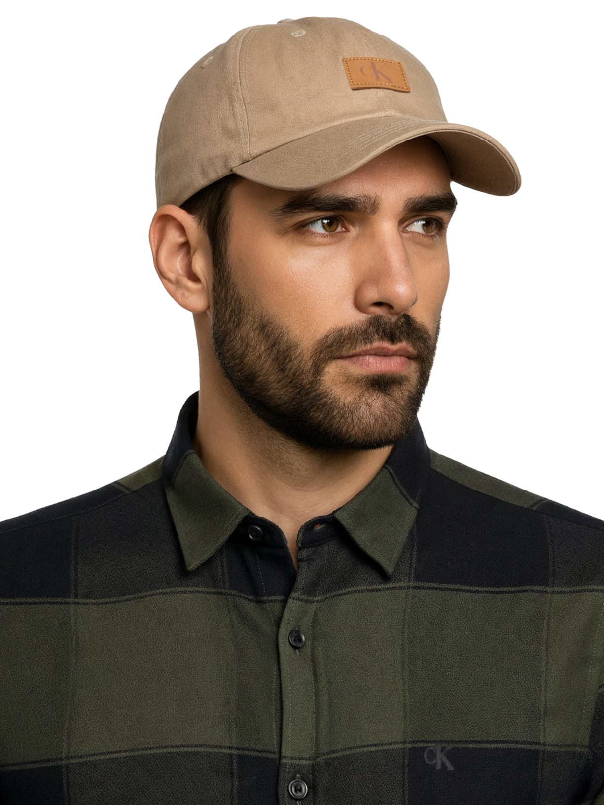 Boné Masculino CKJ 6 Gomos Etiqueta Recouro Bege Calvin Klein Jeans