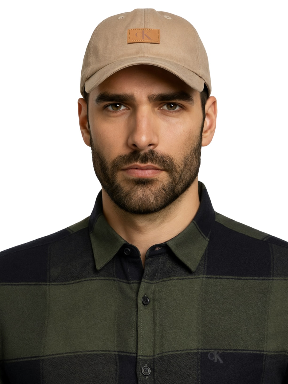 Boné Masculino CKJ 6 Gomos Etiqueta Recouro Bege Calvin Klein Jeans