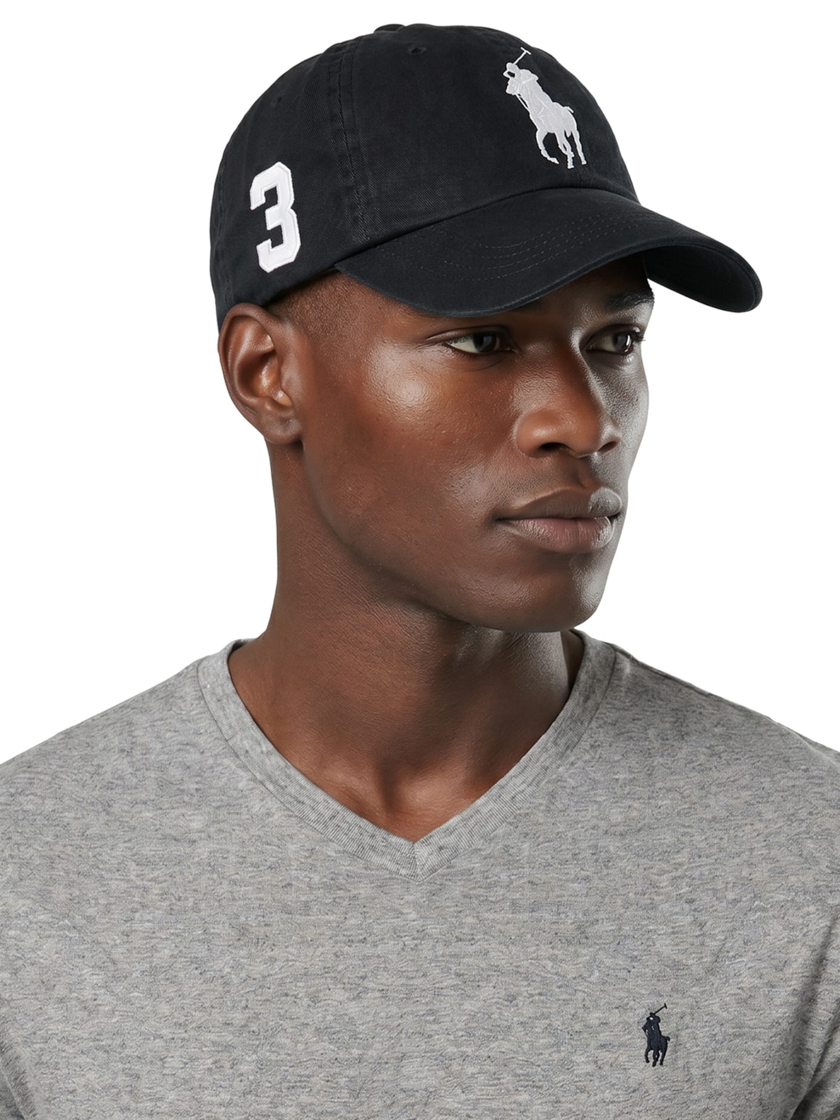 Boné Masculino Classic Sport Cap W/ Big PP Preto Polo Ralph Lauren