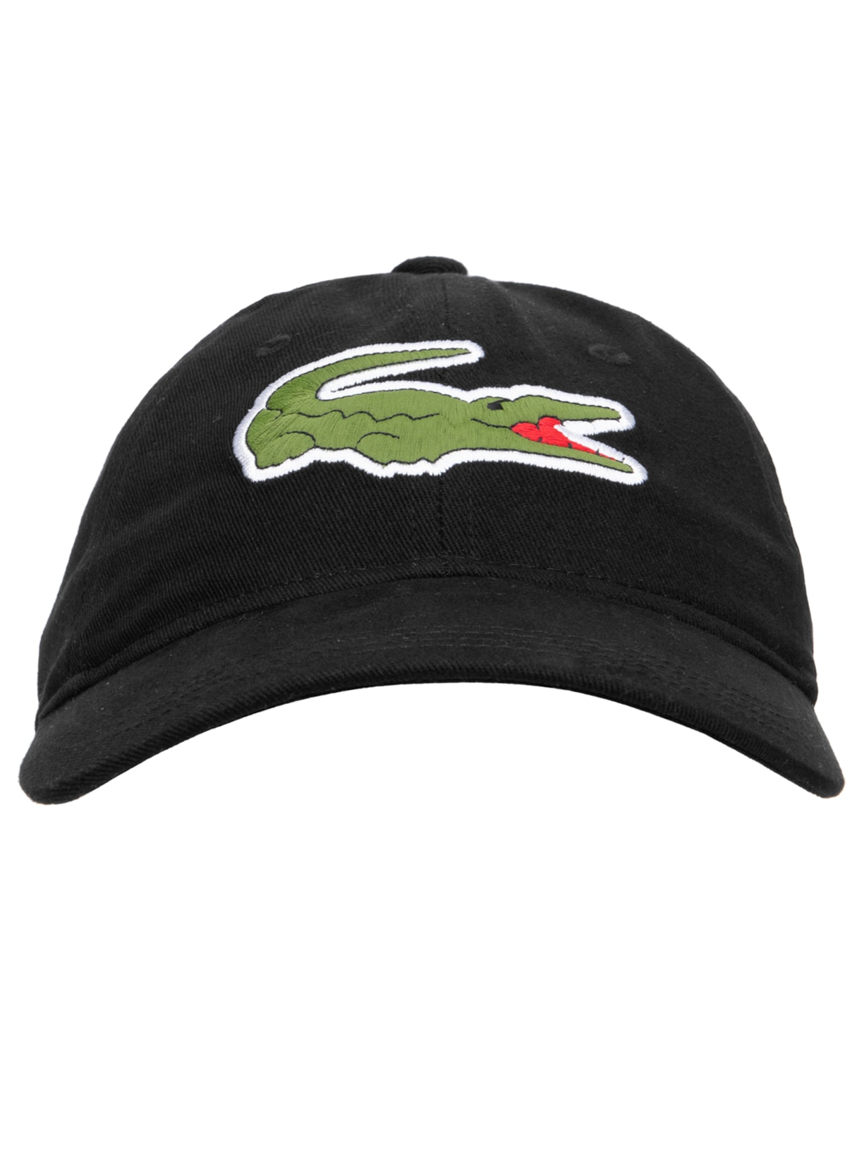 Boné Masculino Crocodilo Em Sarja De Algodão - Preto