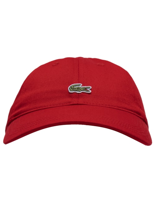 Boné Masculino Crocodilo Em Sarja De Algodão - Vermelho