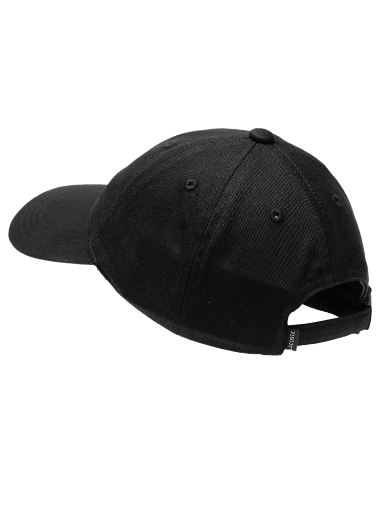 Boné Masculino Crocodilo Lateral Em Sarja De Algodão Preto Lacoste