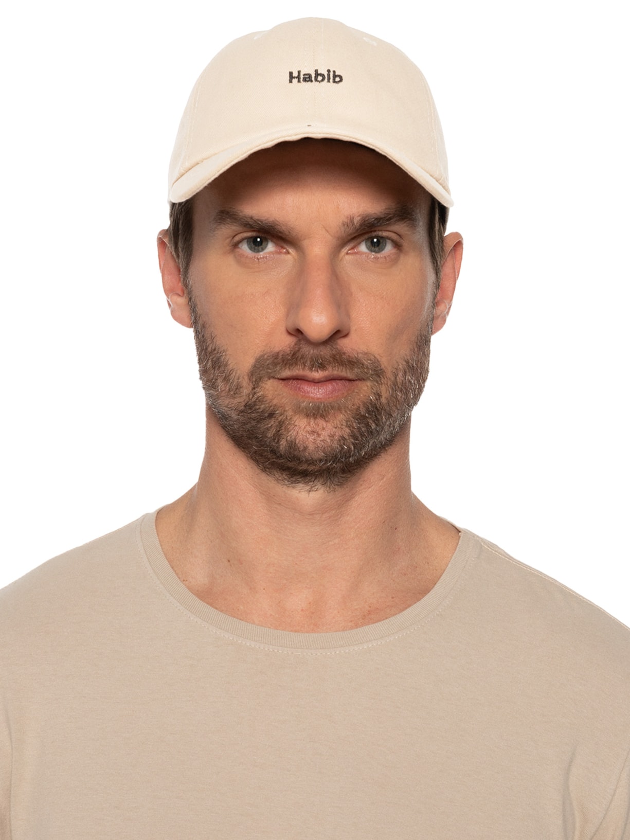 Boné Masculino De Sarja Bordado Habib Bege  Sergio K