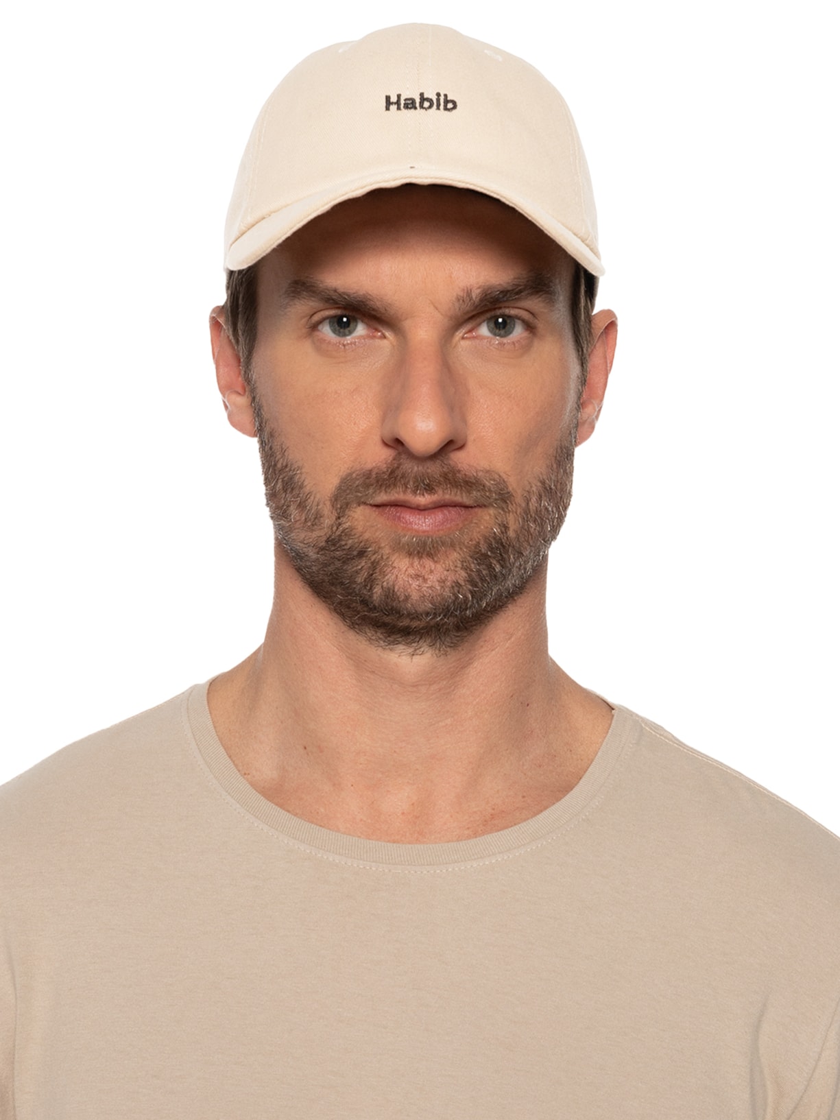 Boné Masculino De Sarja Bordado Habib Bege  Sergio K