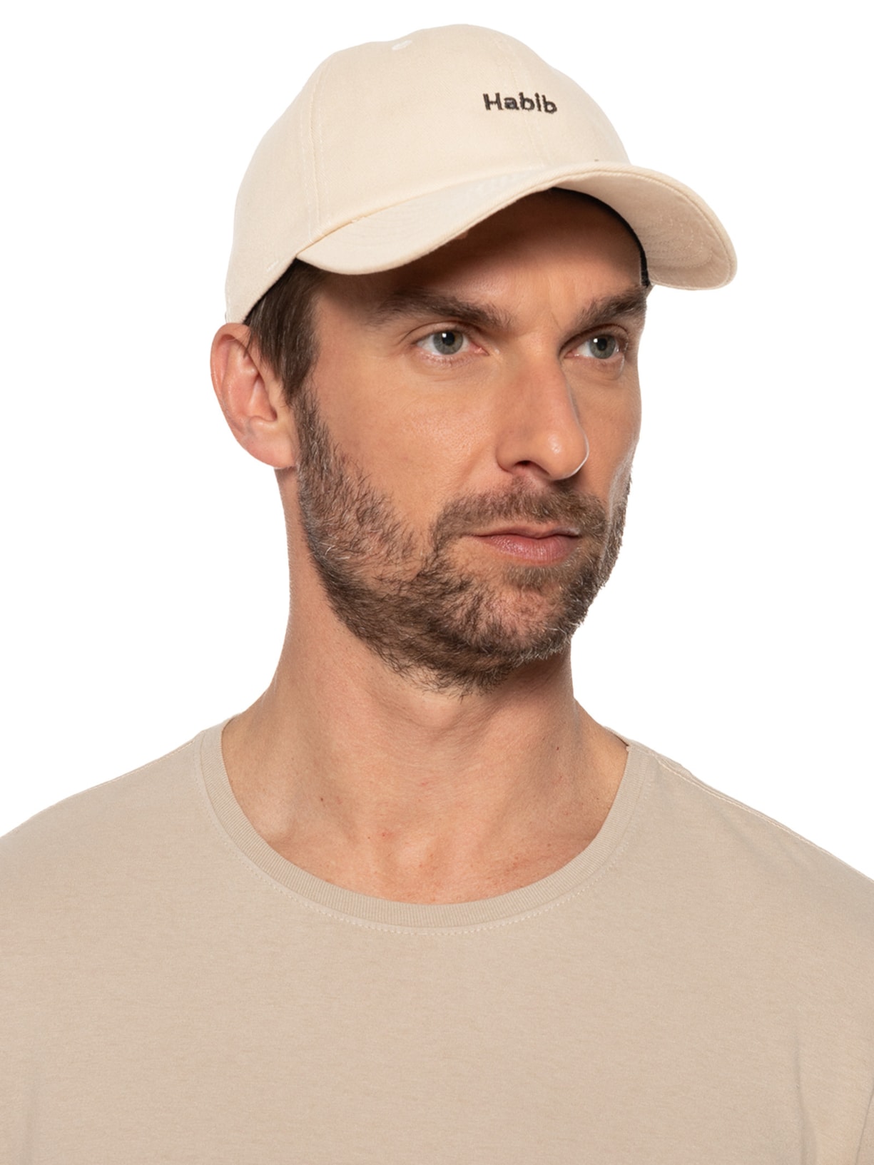 Boné Masculino De Sarja Bordado Habib Bege  Sergio K