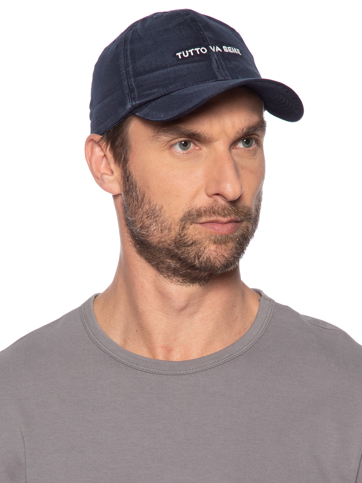 Boné Masculino De Sarja Bordado Tutto Va Bene Azul Sergio K