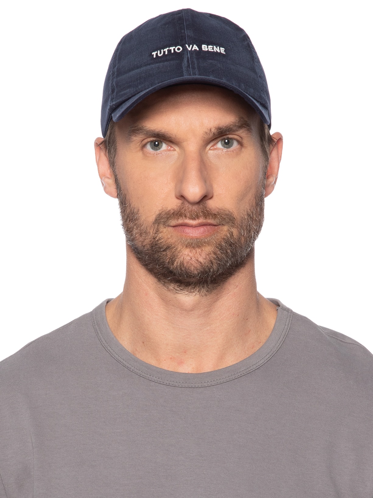 Boné Masculino De Sarja Bordado Tutto Va Bene Azul Sergio K