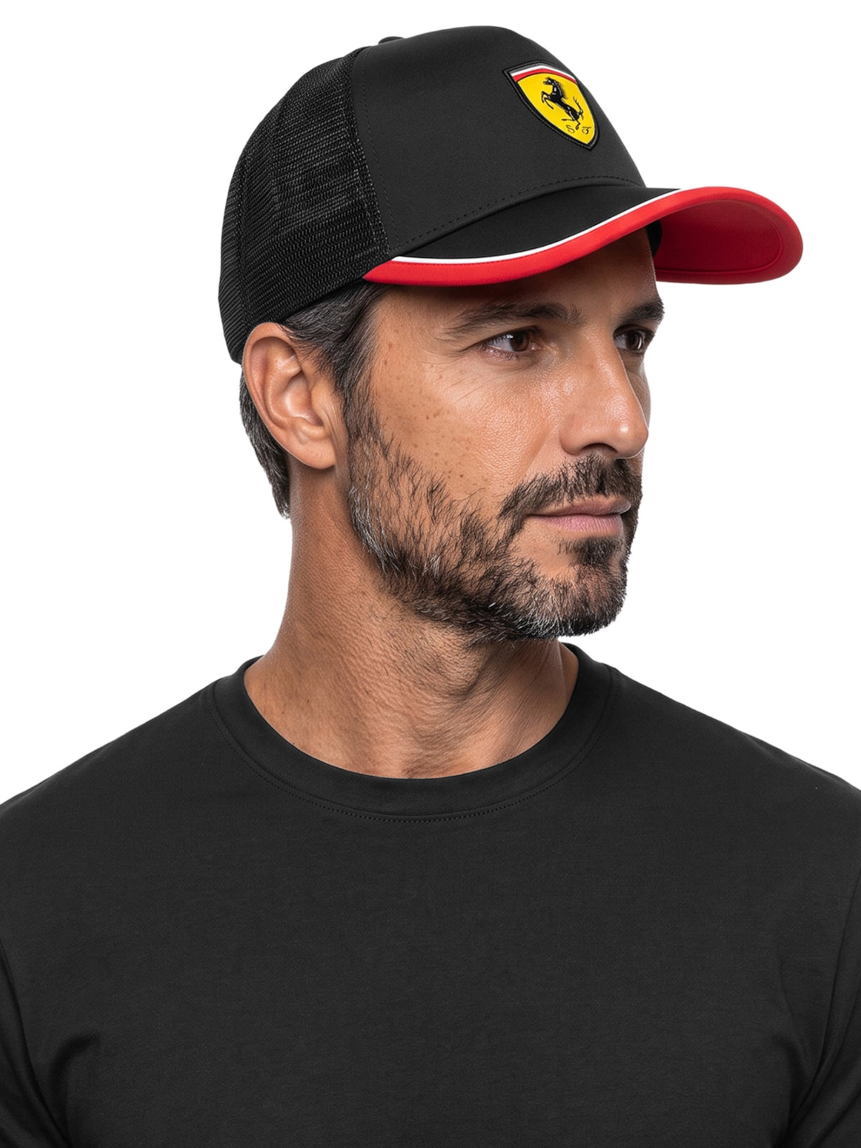 Boné Masculino Ferrari Trucker Preto Puma + Ferarri