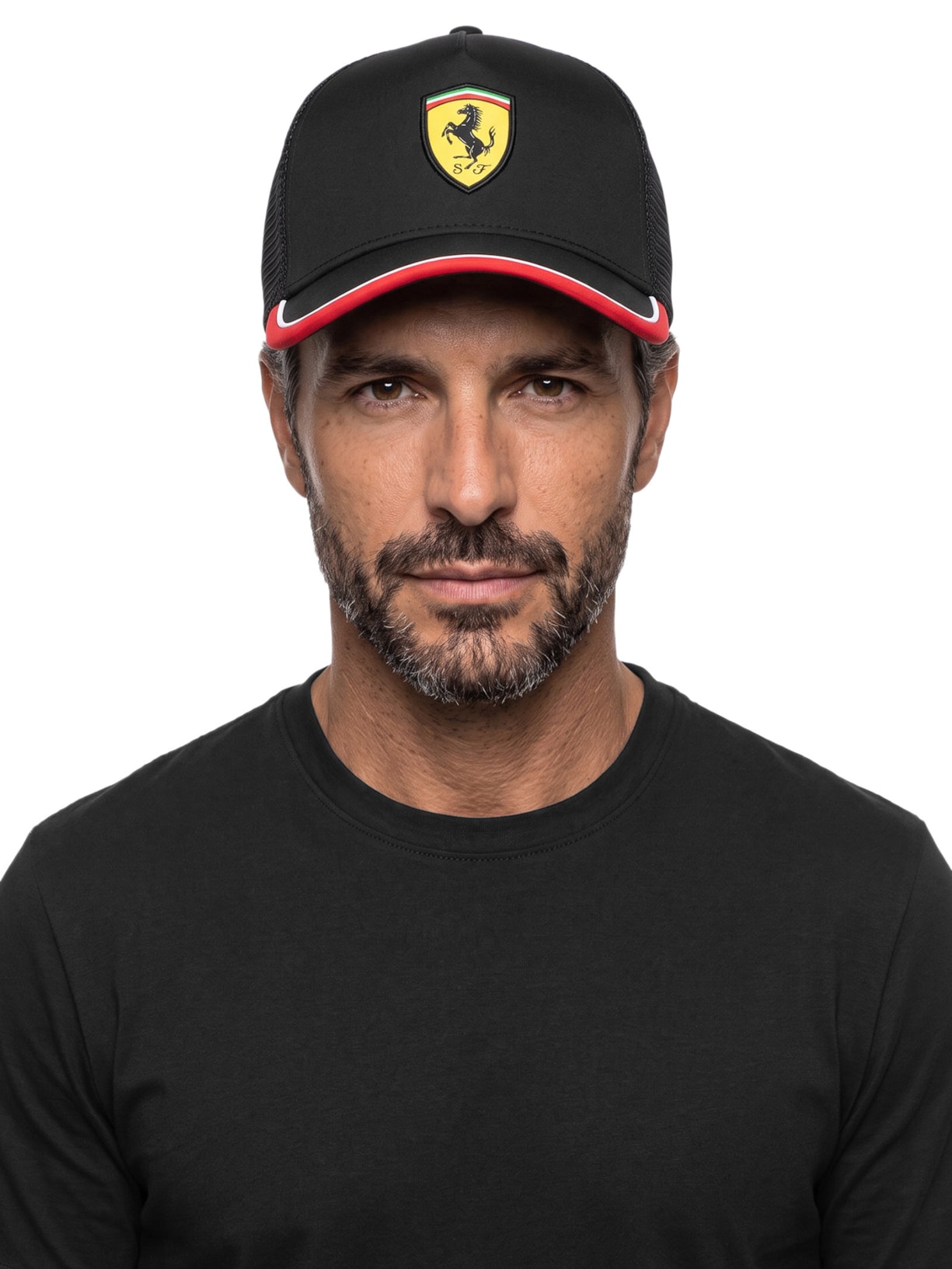 Boné Masculino Ferrari Trucker Preto Puma + Ferarri