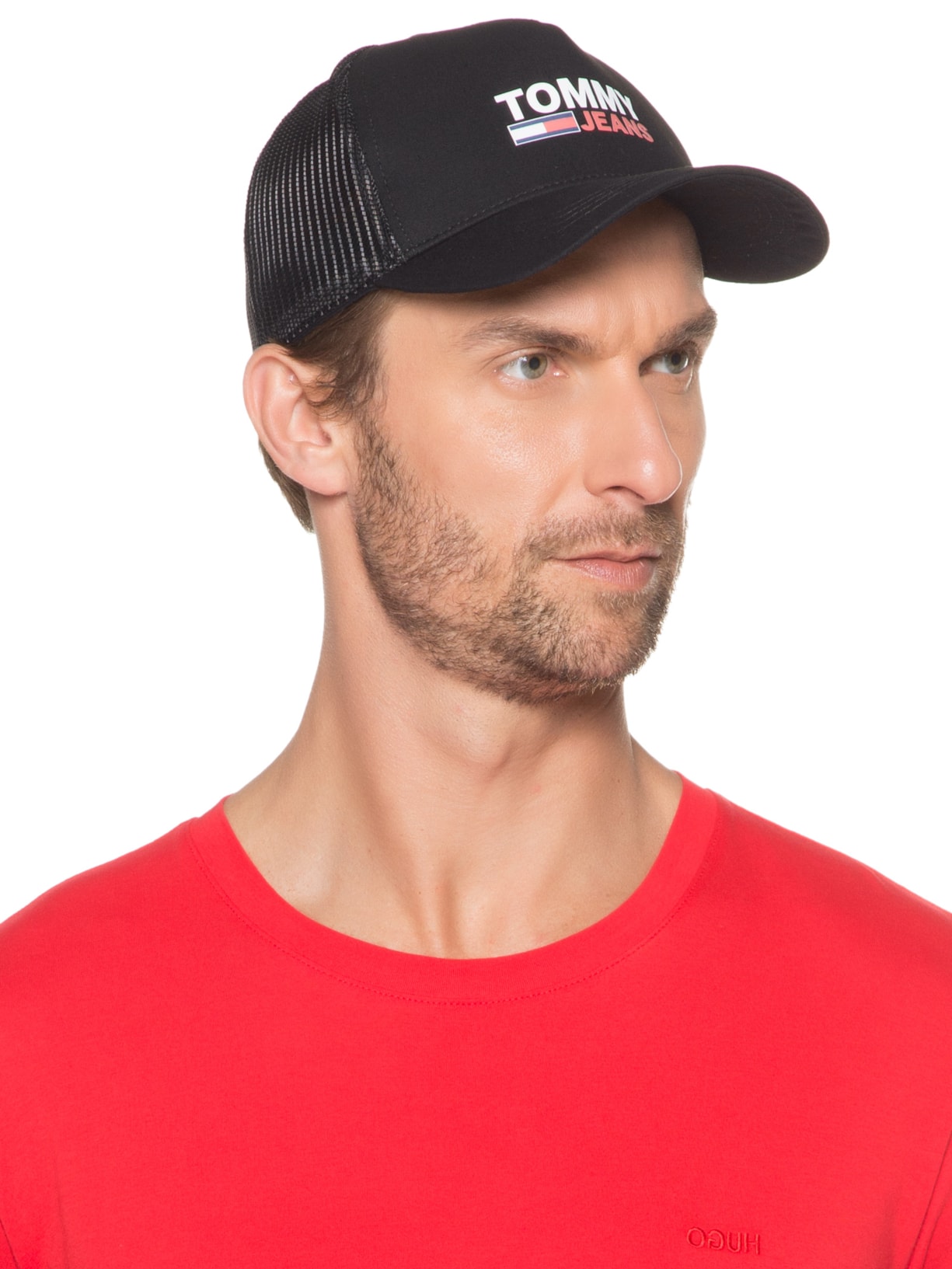 Boné Masculino Flag Trucker Preto Tommy Jeans