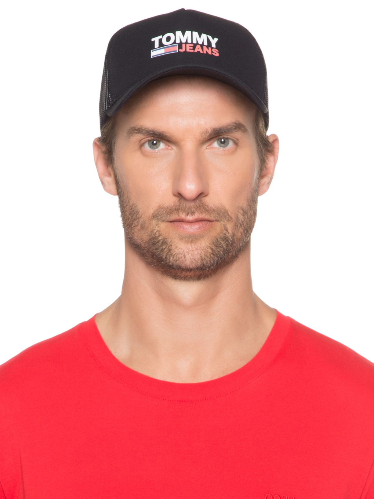 Boné Masculino Flag Trucker Preto Tommy Jeans