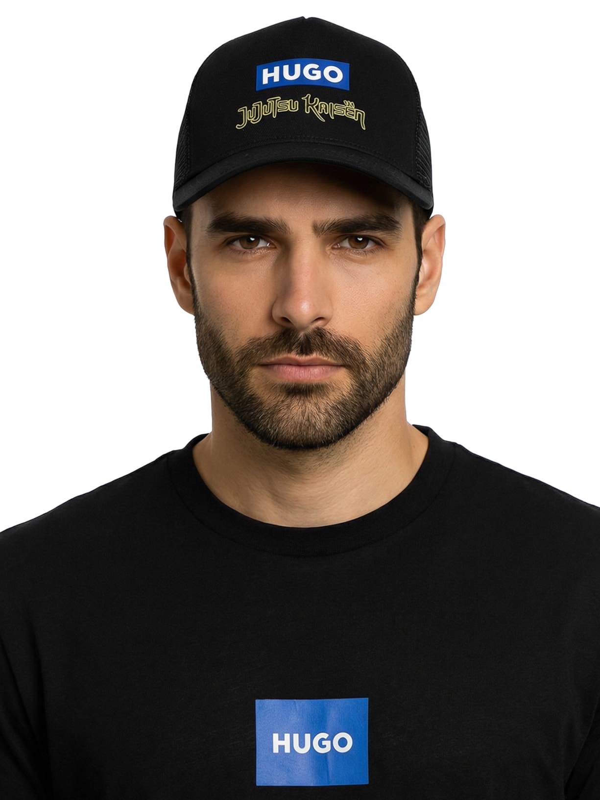 Boné Masculino Jujutsu Kaisen Blue Logo Preto Hugo