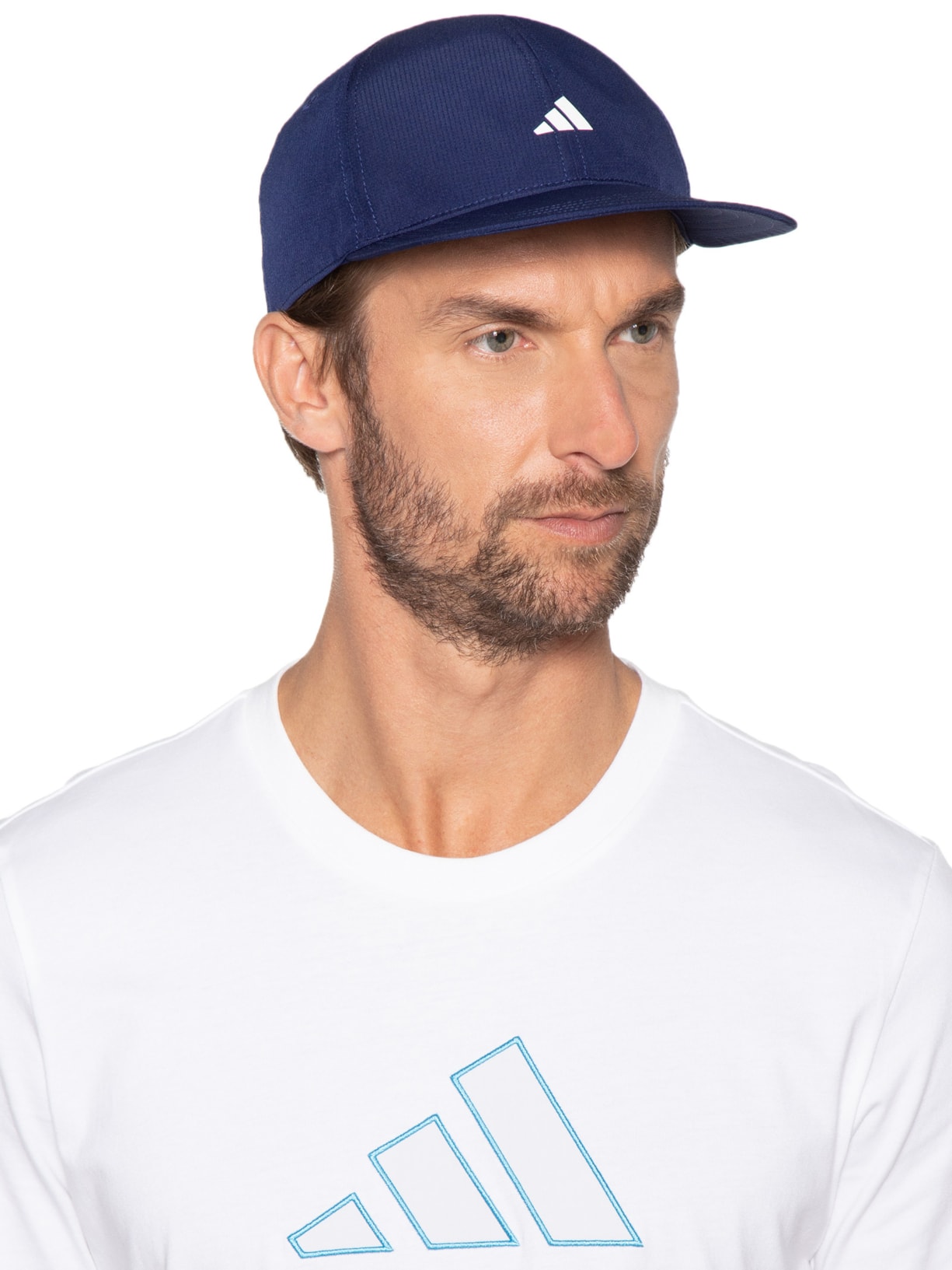 Boné Masculino Logo Pequeno Azul Adidas