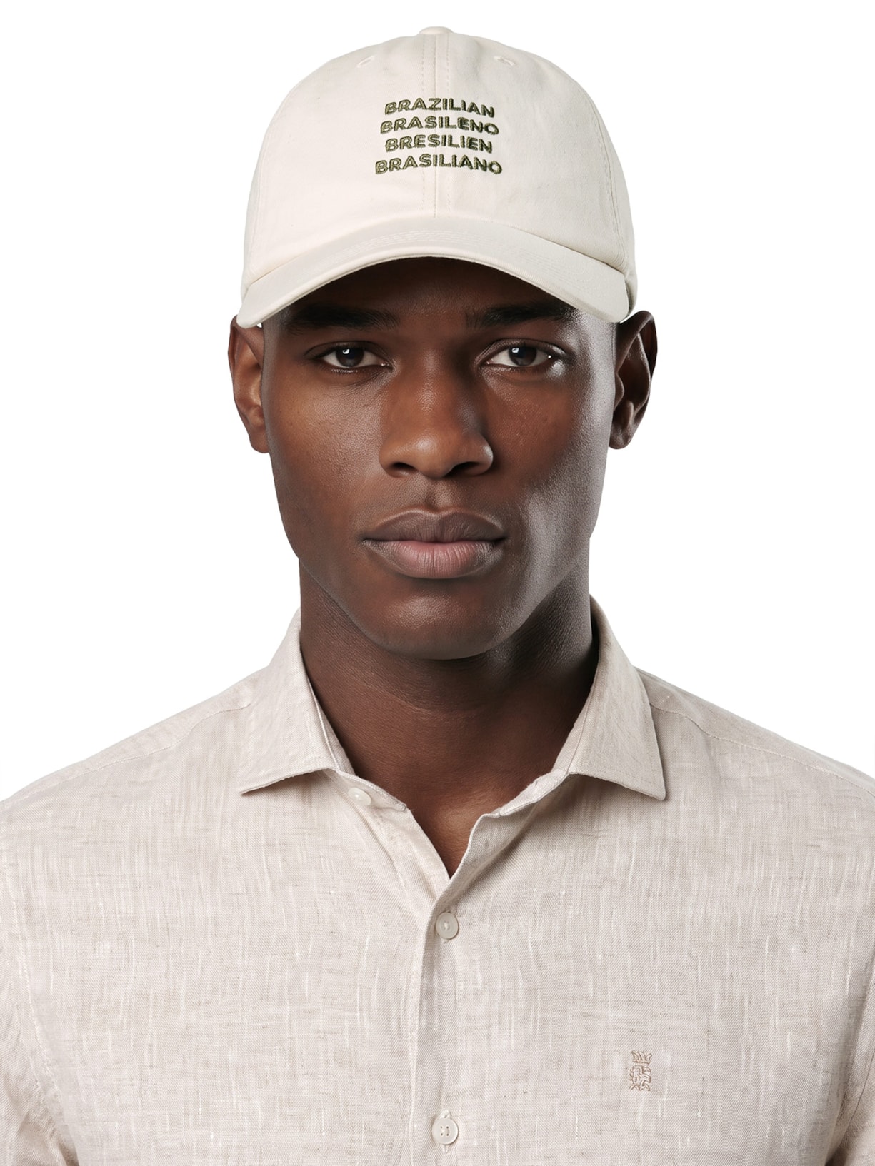 Boné Masculino Sarja Bordado Brasiliano – Branco Sergio K