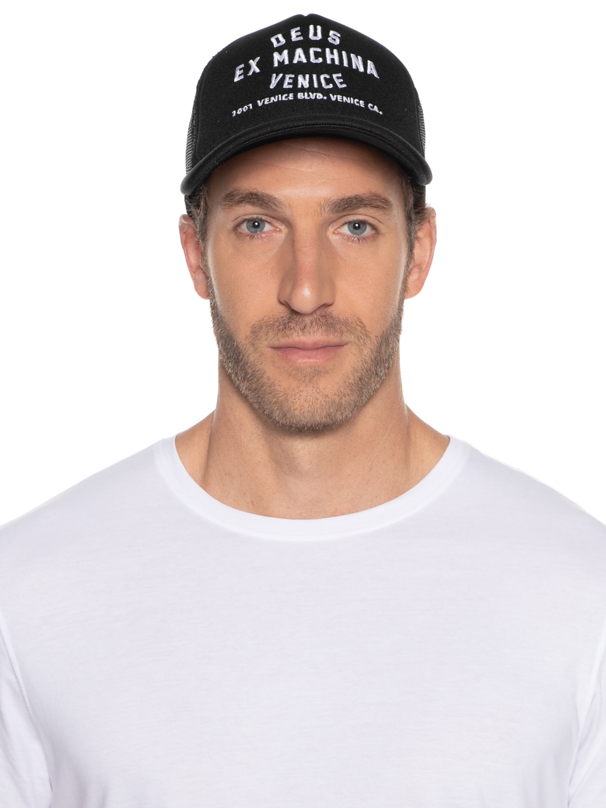 Boné Masculino Trucker Venice Address Preto Deus Ex Machina