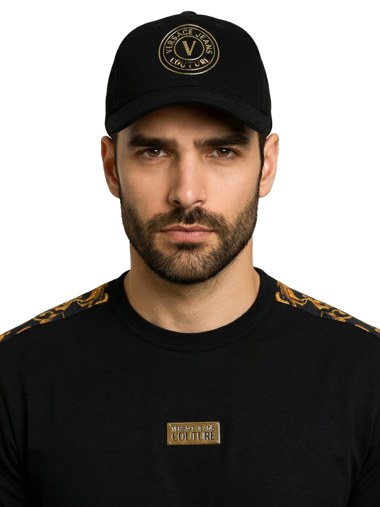 Boné Masculino Vjc The Middle V-Emblem Preto Versace Jeans Couture