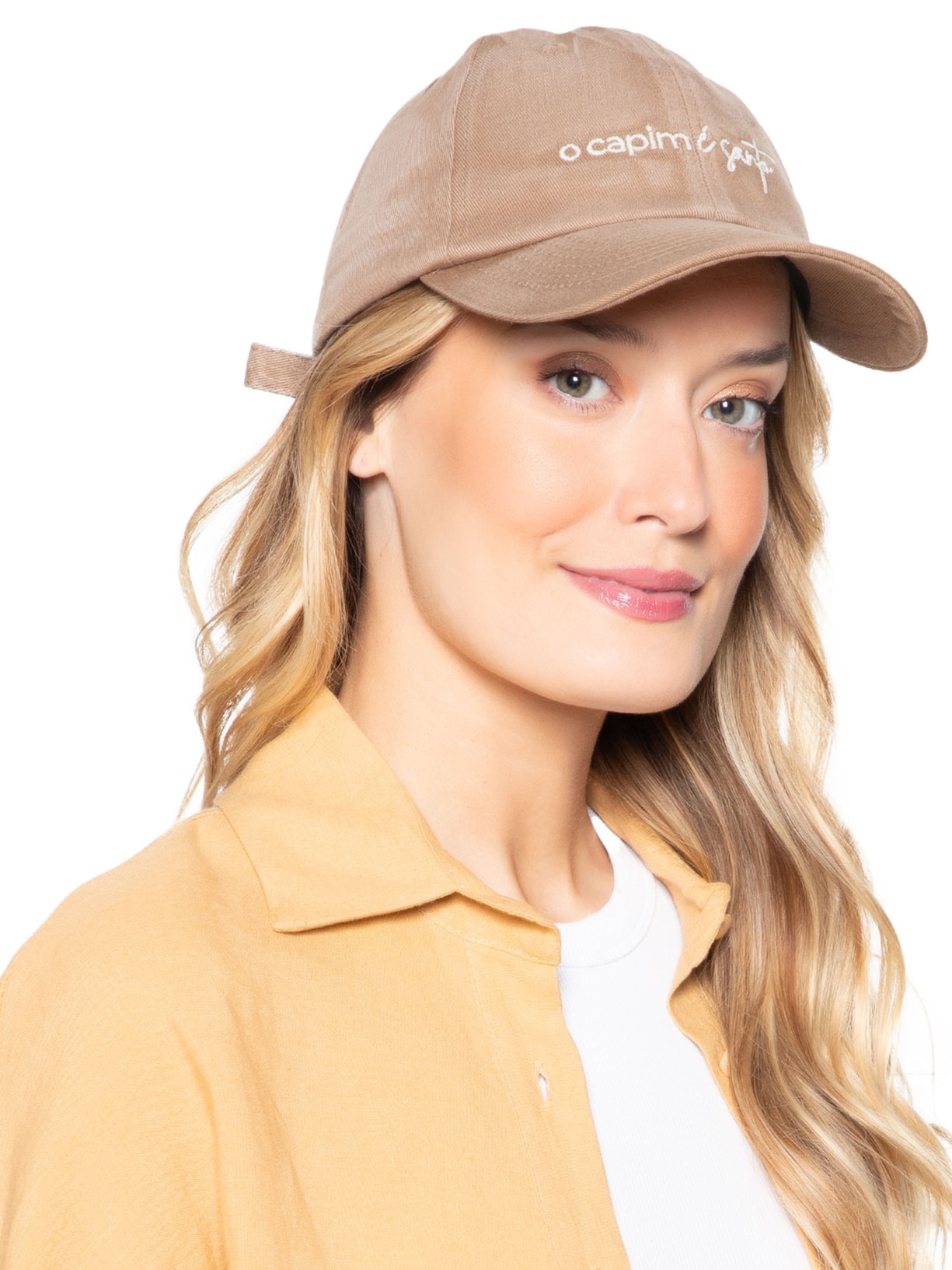 Boné Unissex Bordado Bege Capim Santo + '2Essential