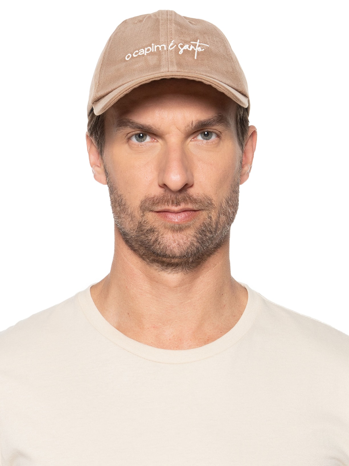 Boné Unissex Bordado Bege Capim Santo + '2Essential
