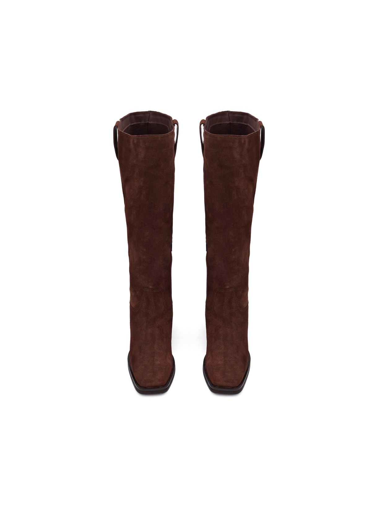 Bota Cano Alto Biker Sarah em Camurça Conhaque Pura