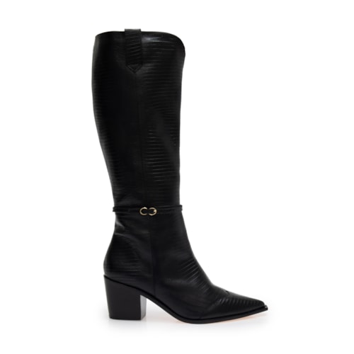 Bota Cano Alto Couro Catherine Preta