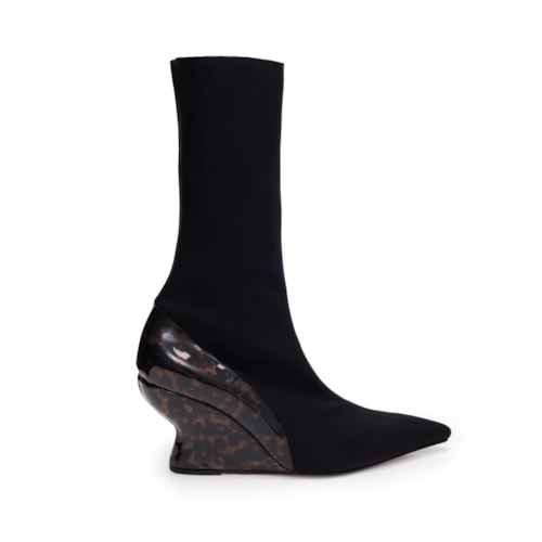 Bota Cano Médio Serena Preta e Onça