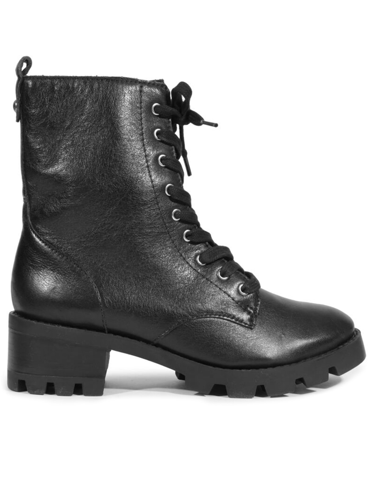 Bota Coturno Clássica Couro - Preto