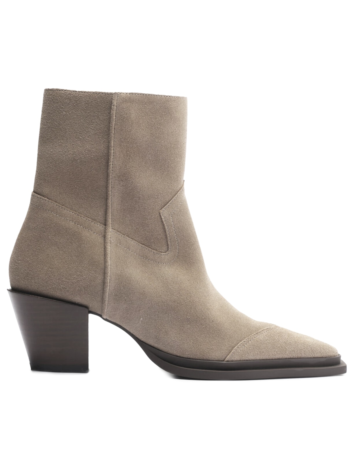 Bota Feminina Acamurçada Cano Curto Western - Bege