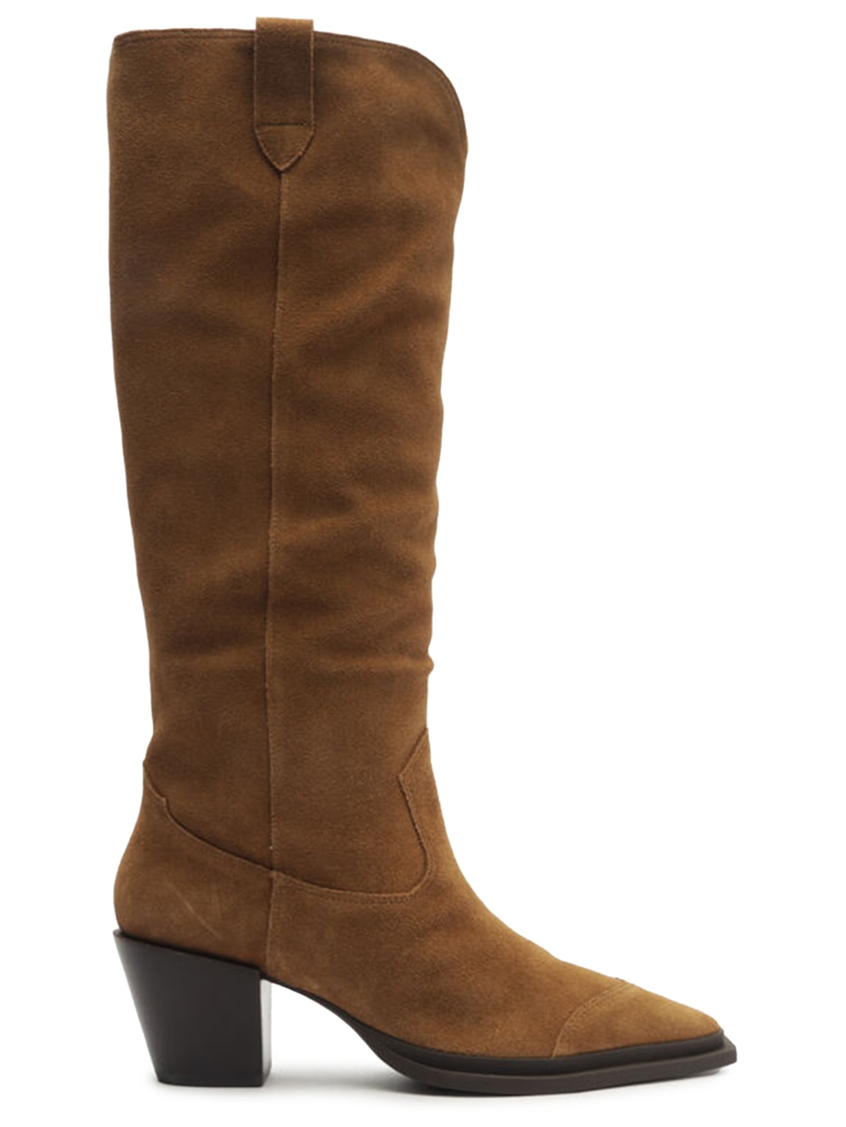 Bota Feminina Acamurçada Cano Longo Western - Bege