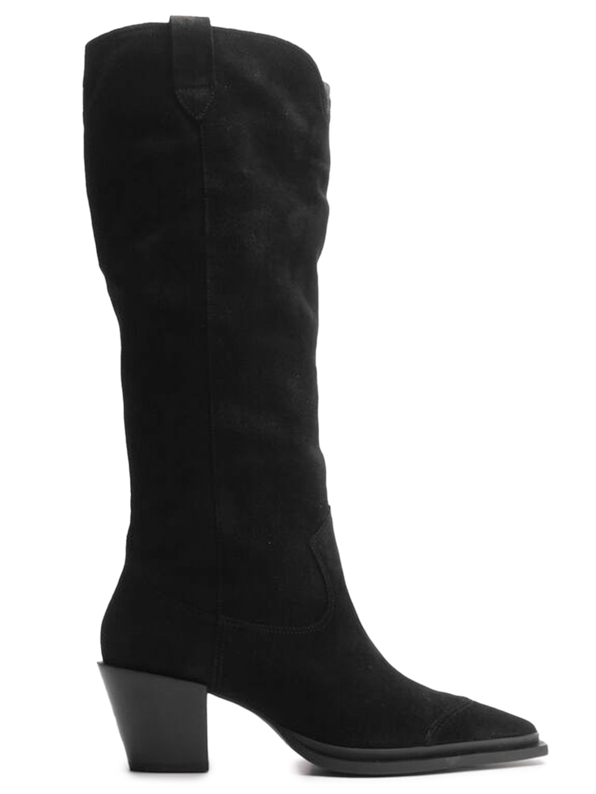 Bota Feminina Acamurçada Cano Longo Western - Preto