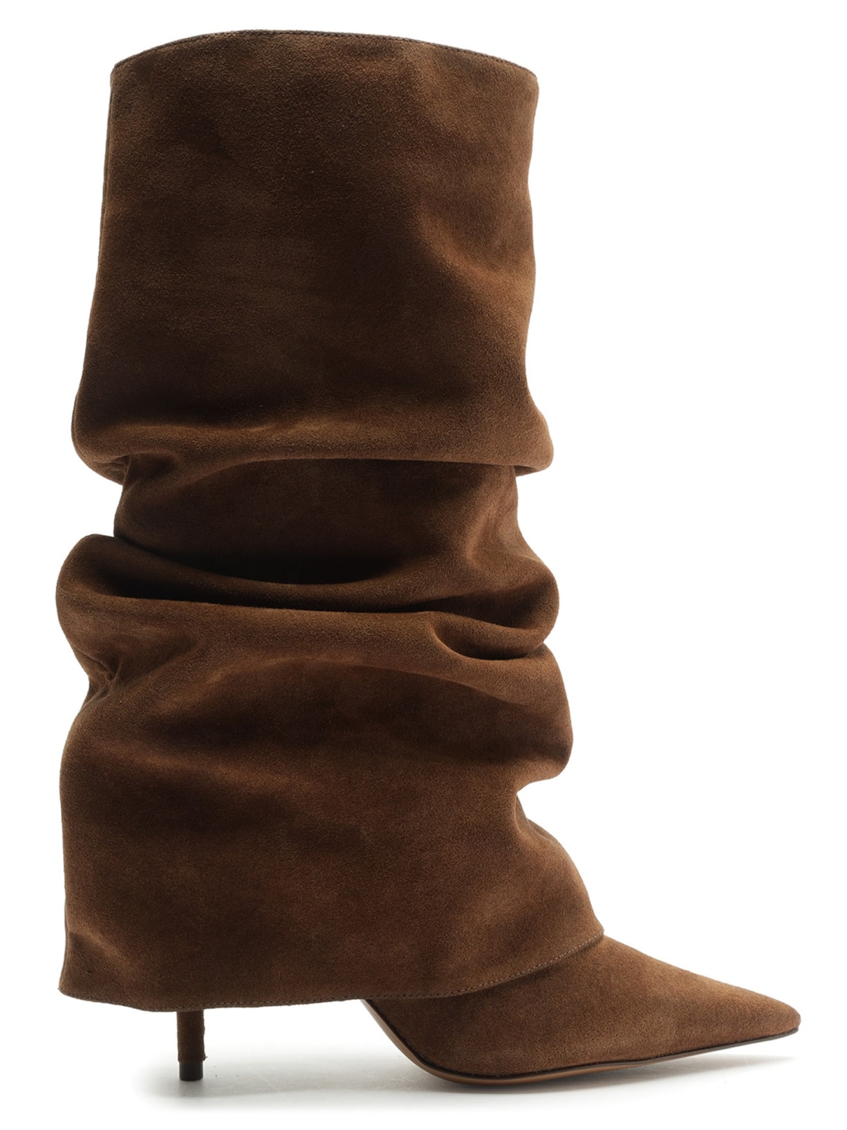 Bota Feminina Acamurçada Polaina - Marrom